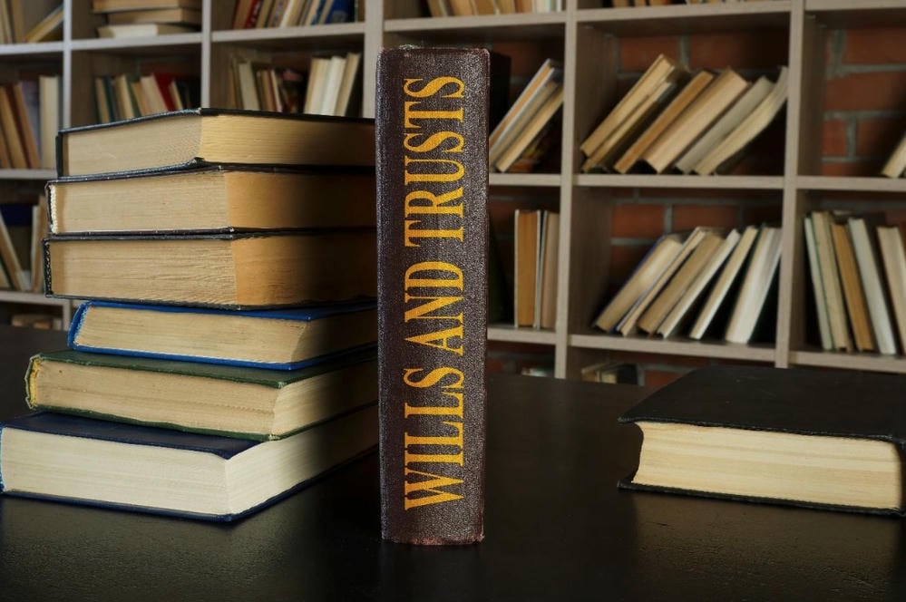 Wills and Trusts books at a library
